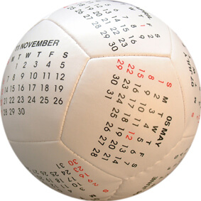 Leather stuffed calendar ball